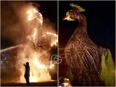 📣  آتش گرفتن نماد طاووس در دروازه قرآن شیراز !