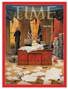 جلد مجله تایم: روز اول بایدن و میراثی که ترامپ برای او بر