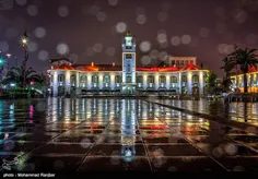 تصویری زیبا از حال و هوای بارانی میدان شهرداری#رشت