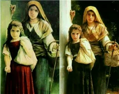 #نقاشی سمت راست اثر ویلیام بوگرو در سال 1880و نقاشی سمت چ