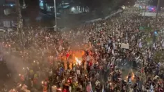 🎬 تظاهرات گسترده صهیونیست‌ها در تل‌آویو