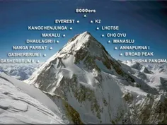 اسامی 14 قله بالای هشت هزار متری هیمالیا.
