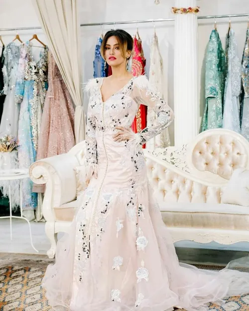 مدل لباس بلند مجلسی سنگدوزی