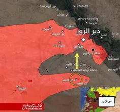 🗺  ارتش سوریه در ادامه پیشروی در دیرالزور موفق شد مقرهای 