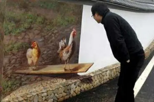نقاشی دیواری سه بعدی در آنجی چین