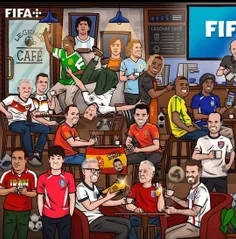 کارتونی که فیفا منتشر کرده و اسطوره‌های فوتبالی را در آن 