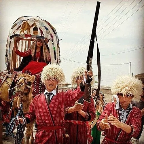 A Turkman wedding. Turkmans are a Turkic people who now l