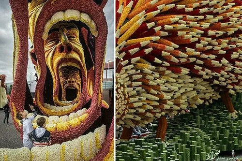 تصاویری از رژه مجسمه های گلی در هلند🌹