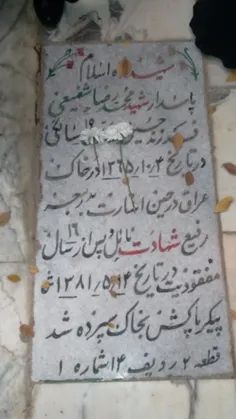 من در کنار قبر شهید شفیعی 