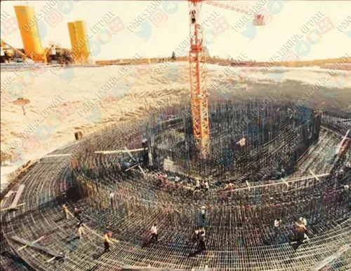 این عکس مربوط به قسمت پی و سازه برج میلاد است این پی دایر