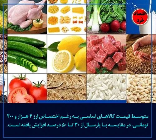 ⤵ هشدار ؛ متوسط قیمت کالاهای اساسی به رغم اختصاص ارز 4 هز