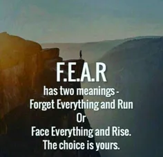 ترس دو معنا دارد.