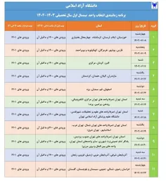 🟡 زمان‌بندی انتخاب‌ واحد نیم‌سال اول سال تحصیلی ۱۴۰۳-۱۴۰۲