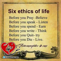 شش اصل زندگی :