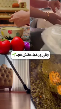وقتی زن خونه حالش خوبه 🌱🌸