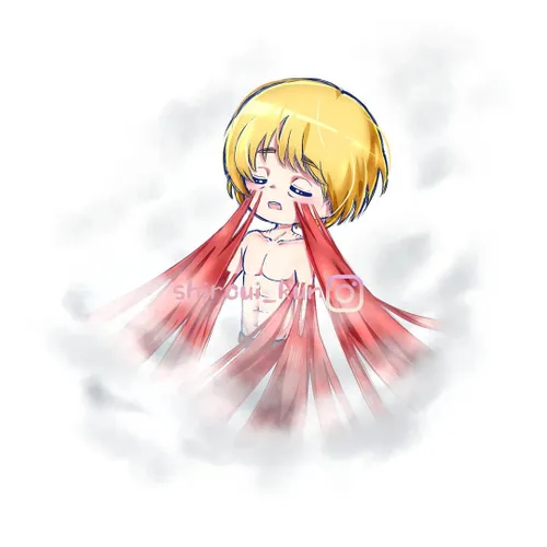 chibi😊 😭 😣 armin arlert💙  kawaii😽 😌 attack fan art🐮  アルミン