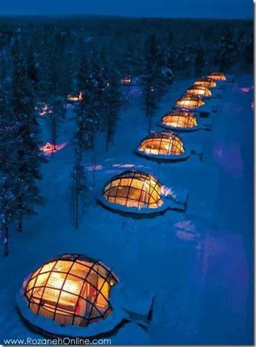 اتاقهای اجازه ای در فنلاند برای تماشای آسمان شبها نورهای 
