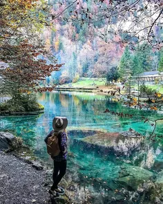 دریاچه Blausee , برن ، سوئیس .