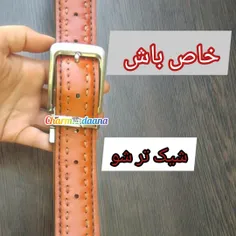 کمربند دو رو و سه لایه دستدوز با چرم گاوی و سگک گردان