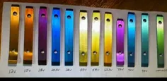 تغییر رنگ فلز تیتانیوم در ولتاژهای مختلف