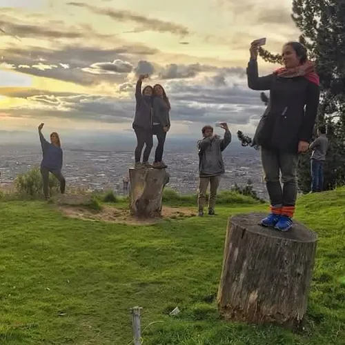 En el mirador del cerro de Montserrate en Bogota Colombia