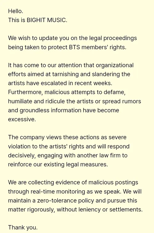 بیانیه ی رسمی بیگ هیت برای محافظت از بنگتن