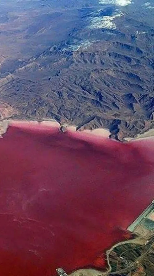 دریاچه صورتی در حاشیه تالاب فصلی لیپار و در فاصله 20 کیلو