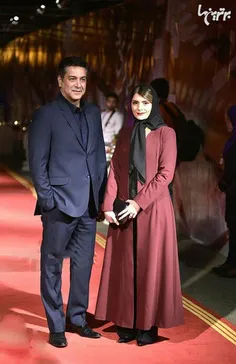 حمید رضا پگاه و همسرش در جشن ملی سینما