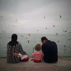 A family spends time together by #PersianGulf. #Bushehr, 