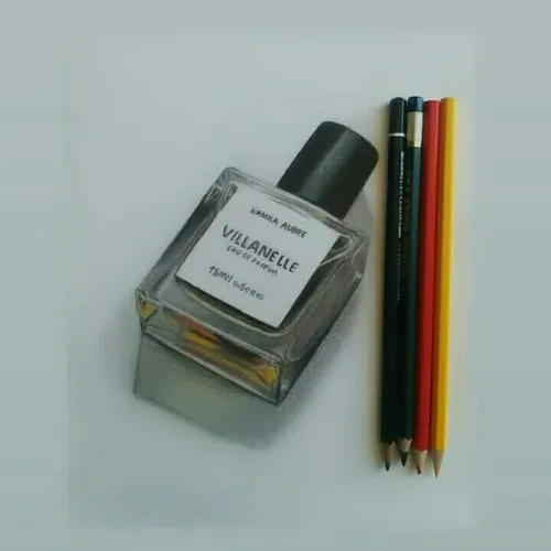 نقاشی مدادرنگی عطر عطر ادکلن سیاه سفید سیاه قلم