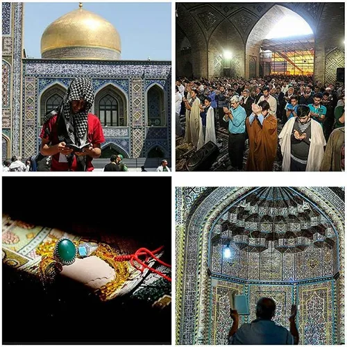 مراسم معنوی اعتکاف در حرم مطهر رضوی ،شیراز،اصفهان