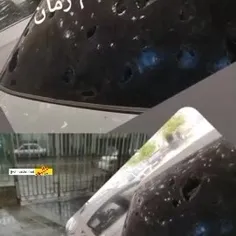 ⭕️ بارش شدید تگرگ در مشهد و شکستن شیشه خودروها