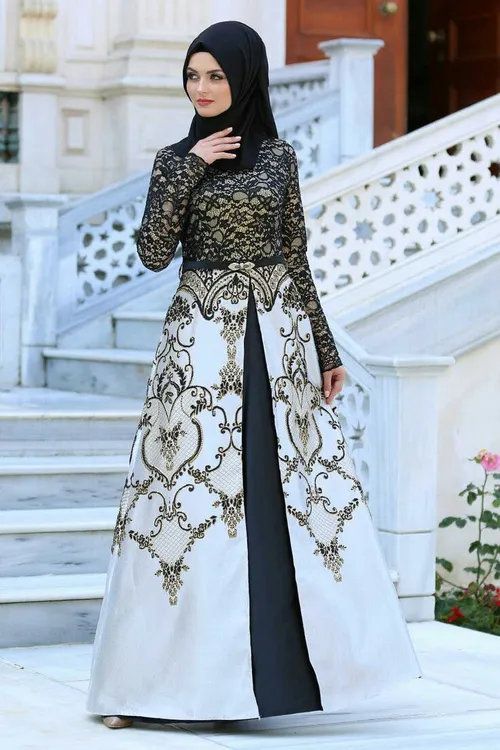مد اسلامی مدل لباس مجلسی بلند حجاب