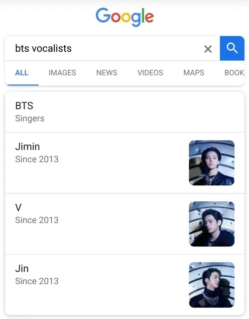 وقتی گوگل سرچ میکنید bts vocalists اسمی از جانگکوک دیده ن