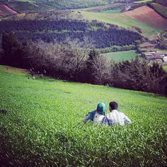 A couple enjoys the beautiful nature of #Golestan, #Iran.