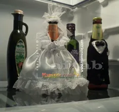 تزیین شیشه دلستر برای یخچال عروس