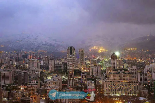نمایی زیبا از منطقه الهیه تهران در شب