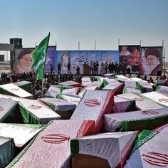 Bodies of 58 Iranian soldiers who were killed in the Iran