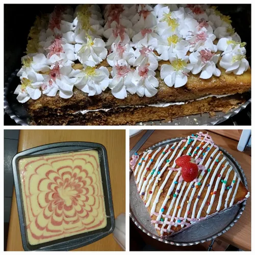 از نمونه کیک هایی که با مامانم درست کردیم