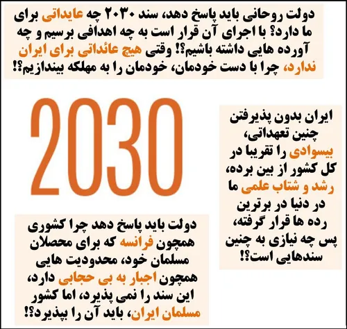 سوالاتی که دولت روحانی درباره 2030 باید به مردم پاسخ دهد 