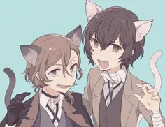 #چالش_گوشدار (دازای و چویا کاوایی!😻 😻 )#bungostraydogs