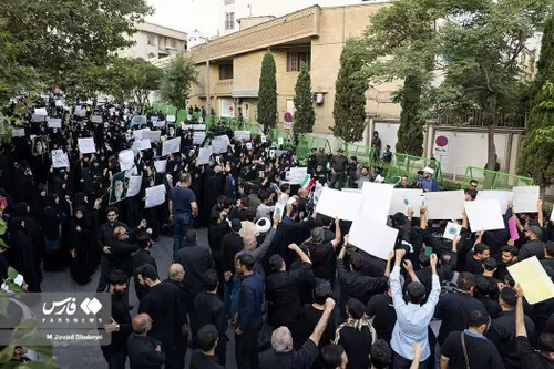 تصویری از اعتراضات دانشجویان ایرانی به جنایت قرآن سوزی در