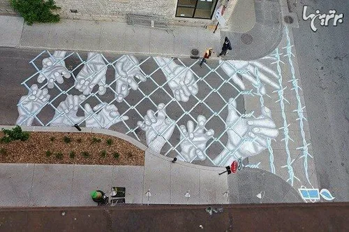 خلق آثار هنری روی آسفالت خیابان!