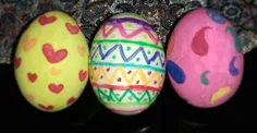 تخم مرغ های عید رو خودم رنگ کردم .❤   عید همگی مبارک . چط