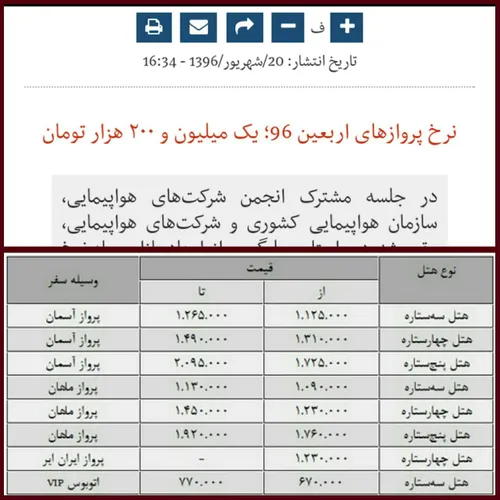 🔺 بالا نرخ پرواز تهران- نجف در اربعین فقط رفت و برگشت با 