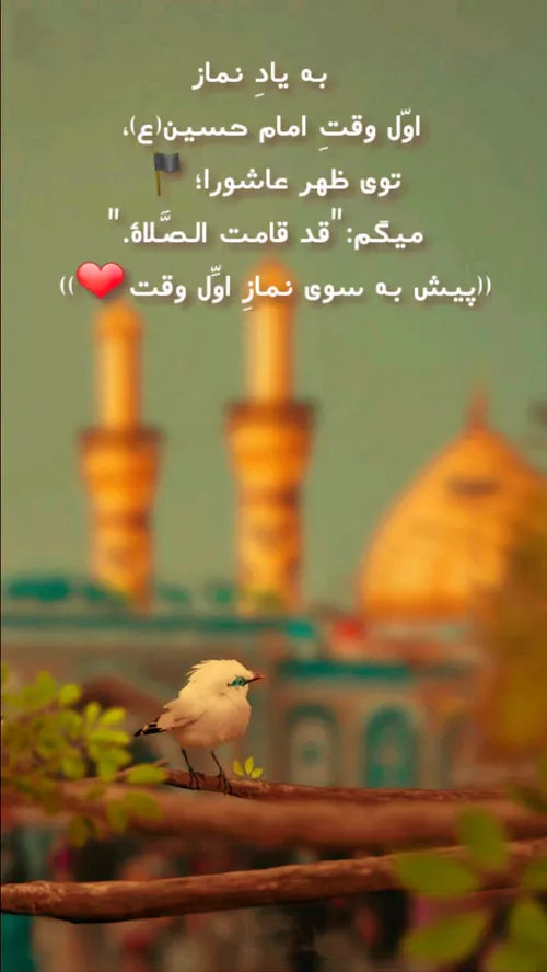 ❤نماز اول وقت، به یادِ حسین(ع).
🌷علم+عمل=صداقت.