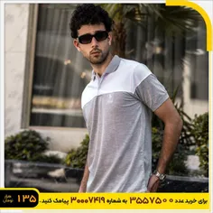 تیشرت مردانه POLO طوسی- سفید مردانه Mazyar