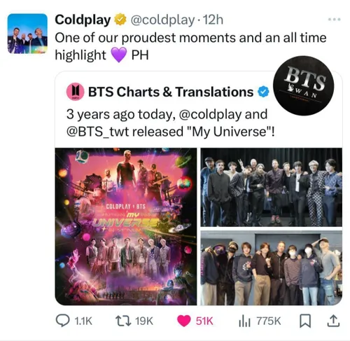 آپدیت توییتر رسمی”Coldplay”