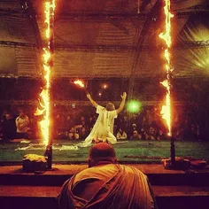 People watching a site-specific performance of Antigone (