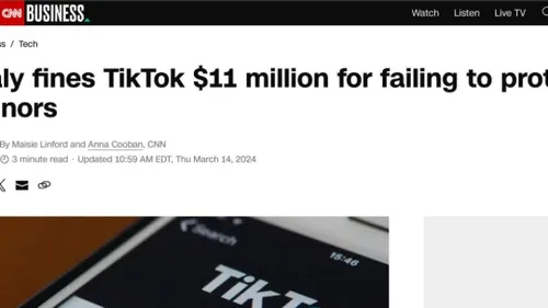🔻Italy regulator fined TikTok 11$ million over harmful co